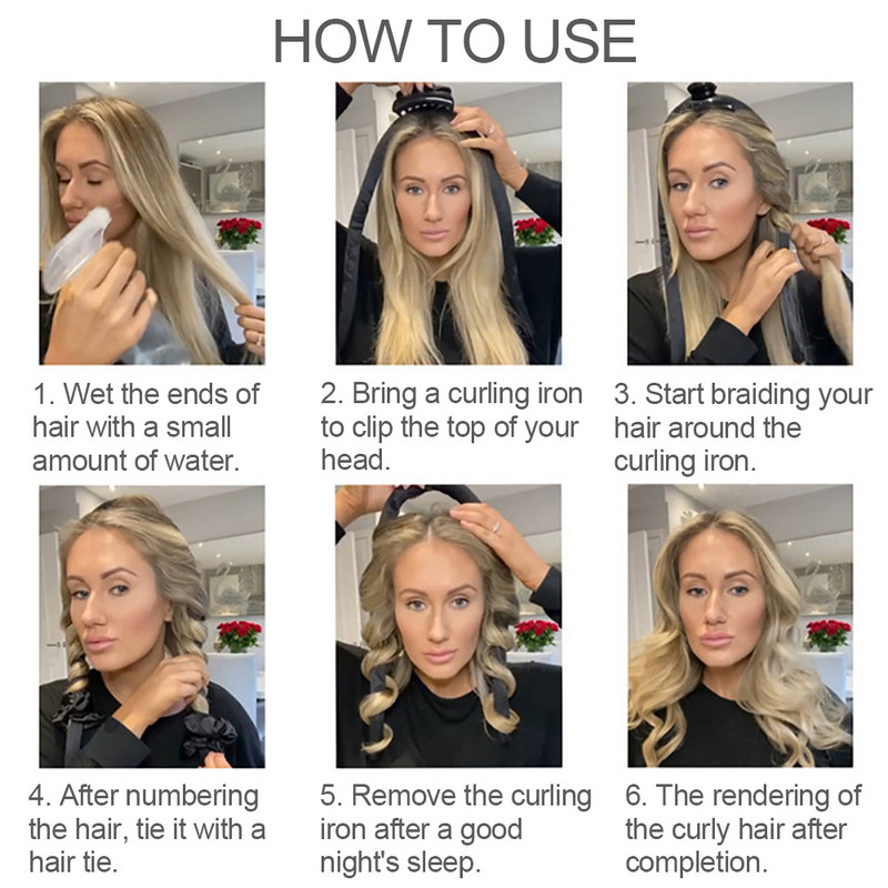 Šipka za kovrče bez zagrijavanja Traka za kosu Valjak bez topline Make Curls Slik Satin Soft Sleep Uvijači Lazy Wave Formers Alati za oblikovanje kose