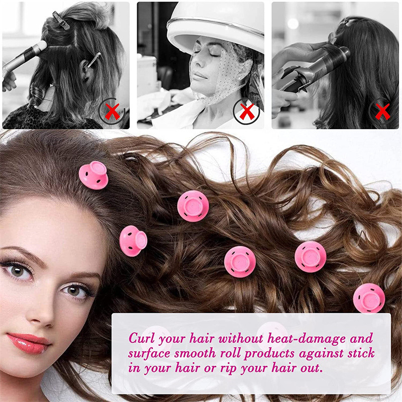 20/40 τεμ. Μαλακό καουτσούκ σιλικόνης Heatless Hair Rollers Magic Hair Rollers Clips Don't Hurt Hair Curls Εργαλεία styling DIY Γυναικεία κορίτσια