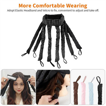 Octopus Heatless Curling Rod Headband Hair Curler No Heat Headband Ρυθμιζόμενος αποσπώμενος κύλινδρος μαλλιών Ζώνη κεφαλής για μακριά μαλλιά