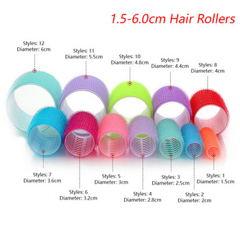 6 τμχ Nature Fluffy Hair Heatless μπούκλες Rollers No Heat Hair Styling Tools for Women Fixed Self Grip Curly Hai Covering Tools