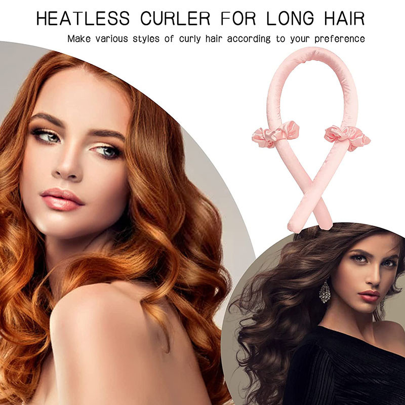 Sieviešu bezkarsuma kērlinga ruļļi stieņa galvas saite gariem matiem liela mīksta zīda putas bez karstuma rullīšiem Cirtaini veidojoša lente miega ruļļi