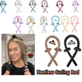 Bez karstuma cirtas Lente Nekarsējama kērlinga stieņa galvas saite cirtas zīda lente slinki ruļļi matu rullīši miega mīksti viļņu veidotāji