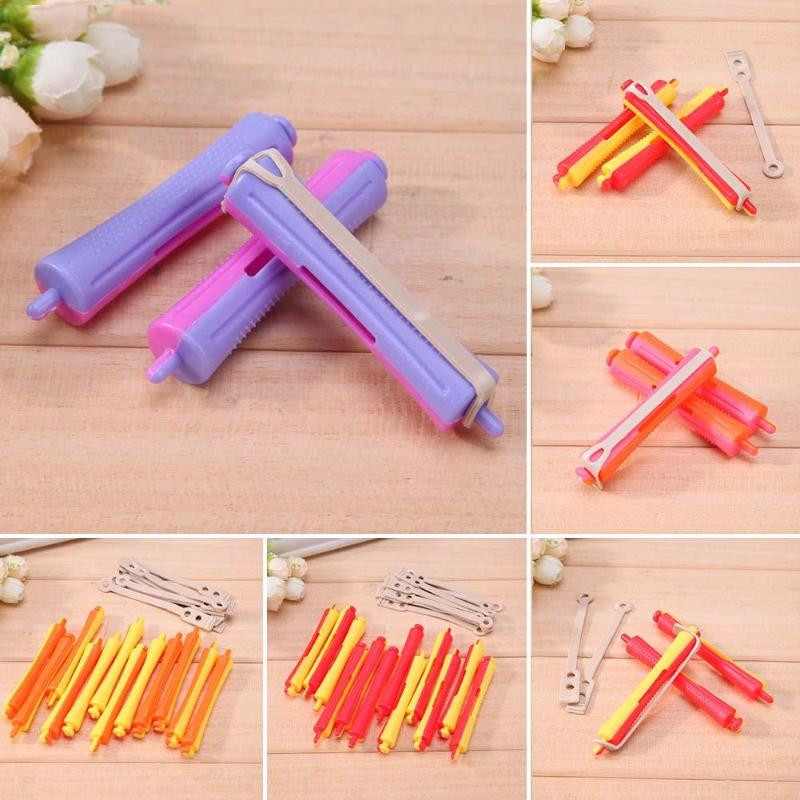 12Pcs/Set DIY frizerska šipka za trajnu Salon Valjak za kosu Gumica za uvijač kose Stezaljka DIY Alat za oblikovanje kose