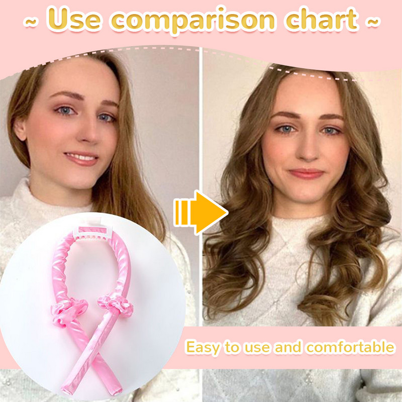 Heatless Curling Rod Bandă Lazy Curler Bentita Bucle Panglică de mătase Dormit Moale Wave Formers Modelare DIY Instrument de coafat