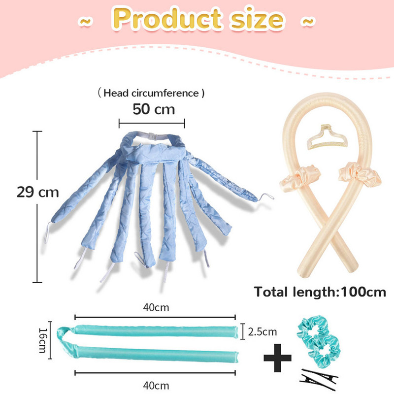 Heatless Curling Rod Bandă Lazy Curler Bentita Bucle Panglică de mătase Dormit Moale Wave Formers Modelare DIY Instrument de coafat