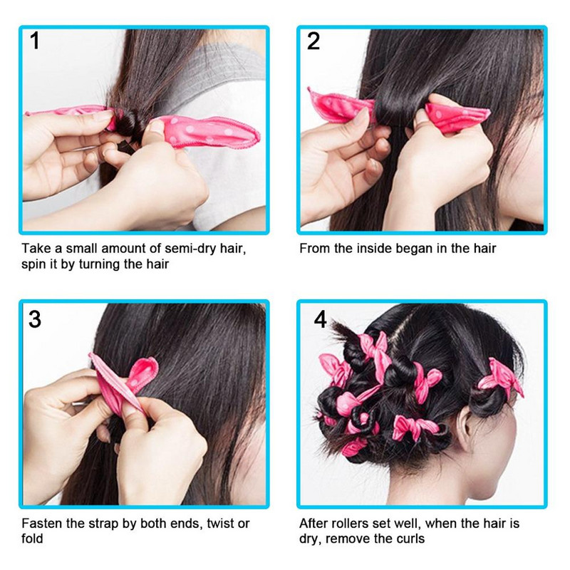 10 gab. matu ruļļi Mīksta miega spilvena matu rullīšu komplekts Labākais elastīgo putu un sūkļa burvju matu kopšanas līdzeklis DIY matu veidošanas rīki