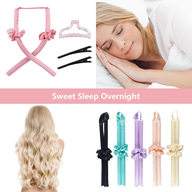 Lazy Heatless kērlinga stieņa galvas saite Matu rullīši viļņu veidotāji, mitri viļņaini saišķi Bez karstuma cirtas matu veidošanas rīki cirtas stienis бигуди