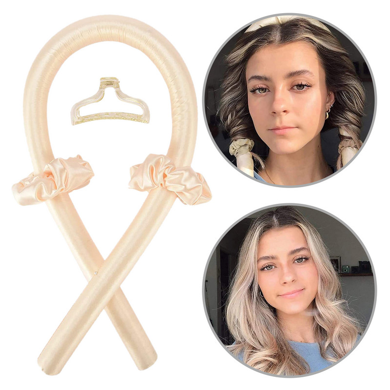 Heatless štap za kovrče Traka za glavu Lazy Curler Set No Heat Curls Svilena vrpca Uvijači za kosu Mekana traka za spavanje Valoviti uvijači za kosu