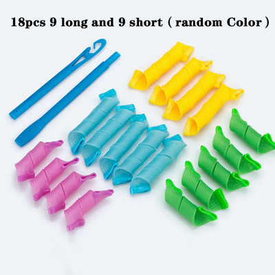 18GB matu ruļļi sievietēm DIY Magic Rollers Sticks var palikt nakti nekarstoši mīkstas cirtas modelētājs Bendy veidošanas rīki