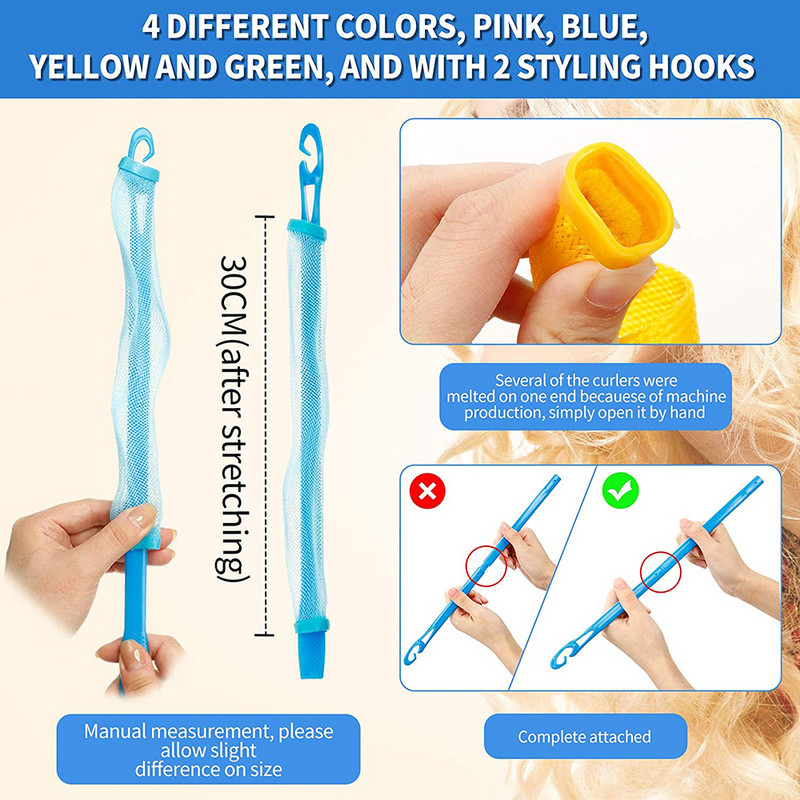 7 različitih veličina 18 kom/set plastičnih uvijača za kosu promjera 2,5 CM Novi čarobni uvijač za kosu DIY Bendy uvijači Alati za oblikovanje kose