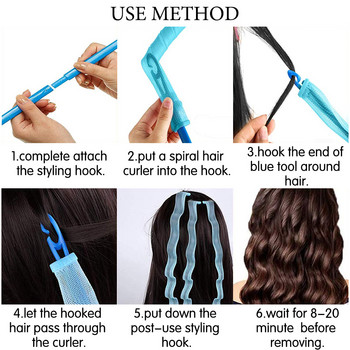 12 τμχ Magic Hair Curlers Heatless Hair Roller Spiral Waves Without Heat Women Beauty Soft Night Perm Curly Hair Styling Tools