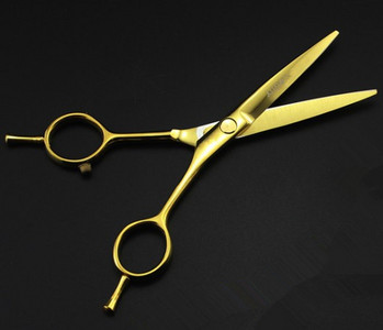 професионални 5,5-инчови златни ножици с две опашки за изтъняване ножици за подстригване бръснарски ножици комплект ножици фризьорски ножици