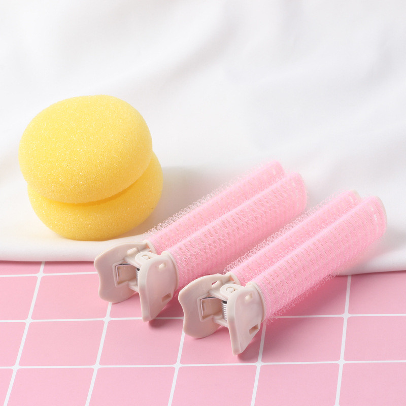 2 gab Bangs matu saknes pūkains matu sprādzes slinks matu sprādzes Matu tops veidošanas lokošanās mucas portatīvie korejiešu matu sprādzes matu ruļļi