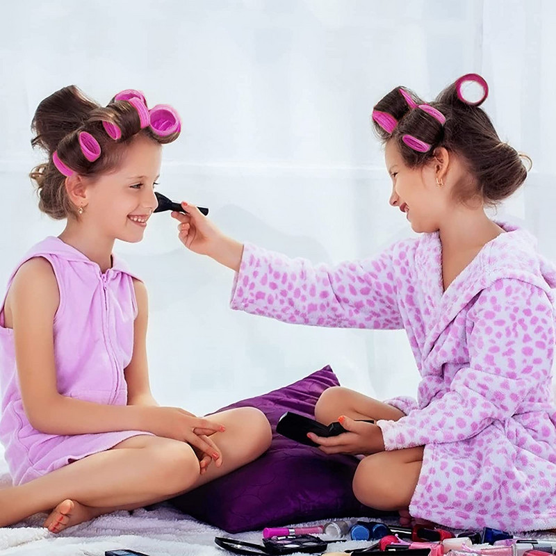 Nekarsējami matu ruļļi 12 gab. Pašsaķeres lokošanās DIY No Heat Magic cirtaini matu ruļļi Sieviešu salons Skaistums frizieru veidošanas rīki