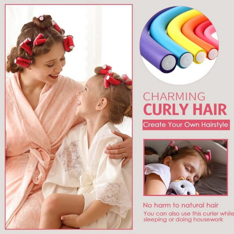 6 tk/partii kuumavaba lokirulli peapael No Heat pehme käsnaga juukserullid magavad laisad juukserullid juuste kujundamise tööriistad