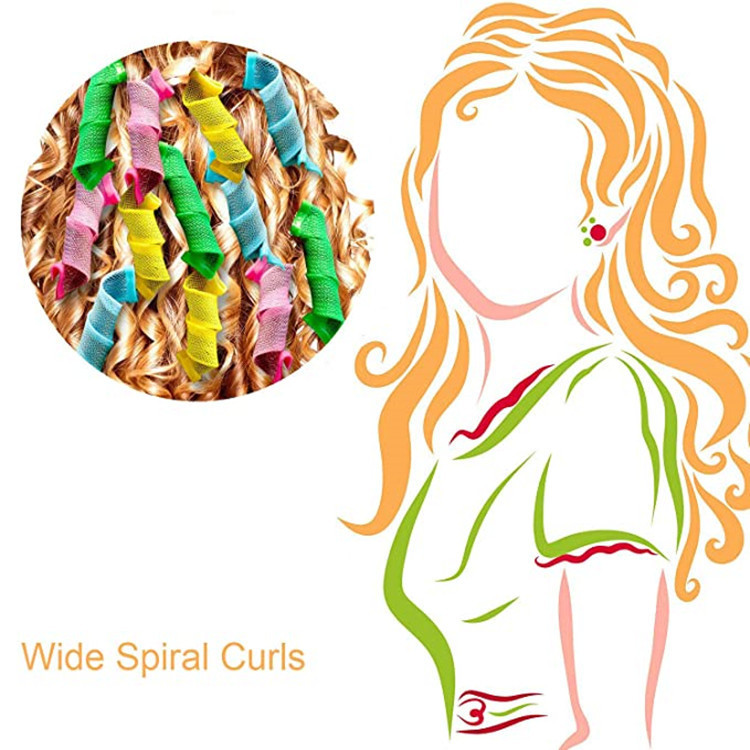 18gab 15-75cm matu rullīši spirālveida viļņu forma ar stieņiem apaļas lokas matu ruļļi Mīksti mati locīti mati DIY visiem matiem