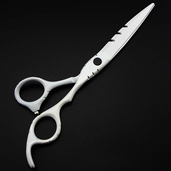 професионална япония 440c 6 и 5,5 инча БЕЛИ ножици за коса изтъняващи ножици рязане бръснарски инструменти ножица за рязане фризьорски ножици