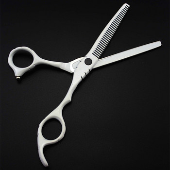 професионална япония 440c 6 и 5,5 инча БЕЛИ ножици за коса изтъняващи ножици рязане бръснарски инструменти ножица за рязане фризьорски ножици