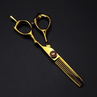 Foarfece de lux profesionale Japonia 440c 5 inchi Foarfece de păr tăiat cu aur pentru tuns frizer foarfece de subțiere foarfece de coafură