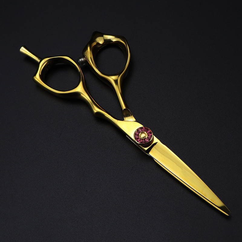Foarfece de lux profesionale Japonia 440c 5 inchi Foarfece de păr tăiat cu aur pentru tuns frizer foarfece de subțiere foarfece de coafură