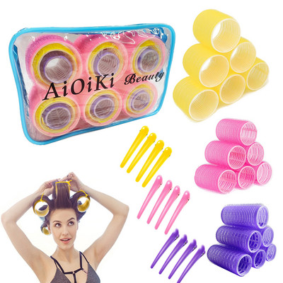 Large Hair Roller Set, 30 Pack 3 Sizes Hair Rollers for Long Hair, Big Self Grip Hair Rollers with Clips,velcro rollers
