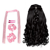 Nekarsējama kērlinga stieņa galvas saite Lazy lokotāju komplekts Padariet matus mīkstus, spīdīgus, bez karstuma spirālveida bumbieru ziedu lokšķēres modelēšanas piederumi