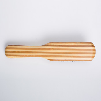 Дървена четка за коса с бамбукова мини гребло за разплитане с найлонови щифтове Горещ силикон четка за коса Styler