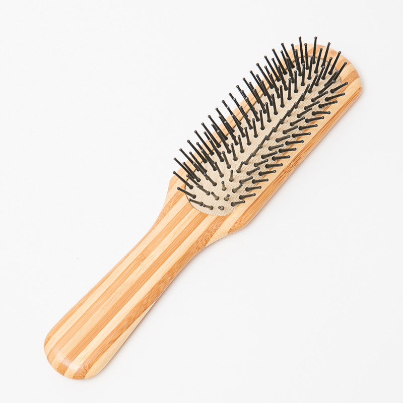 Bamboo Mini Paddle Detangling Fa hajkefe nylon tűkkel Forró szilikon hajkefe hajformázó