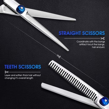 Професионални фризьорски ножици Hair Barber Shop Haircut Dog Thinning for фризьорски ножици Pet Cough Scissors Set