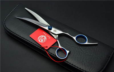 7 hüvelyk 19,5 cm 62HRC Professzionális Kutyák Macskák Háziállatok Hajollók Fodrász Olló Vágóolló Hajlított olló Z4001