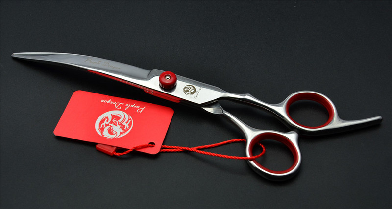 7 hüvelyk 19,5 cm 62HRC Professzionális Kutyák Macskák Háziállatok Hajollók Fodrász Olló Vágóolló Hajlított olló Z4001