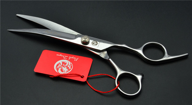 7 hüvelyk 19,5 cm 62HRC Professzionális Kutyák Macskák Háziállatok Hajollók Fodrász Olló Vágóolló Hajlított olló Z4001