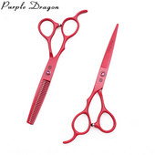 Bal kézi fodrász olló készlet 6,0" 17,5 cm Purple Dragon JP Steel 8001# Vékony olló Vágóolló Borbély Hajolló