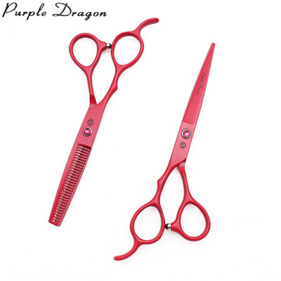 Kairiosios rankos kirpyklų žirklių rinkinys 6,0 colio 17,5 cm purpurinis drakonas JP plienas 8001# ploninimo žirklės kirpimo žirklės Kirpėjo plaukų žirklės