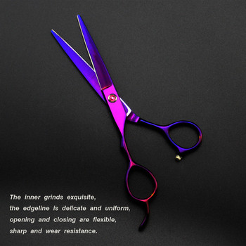 професионална япония 440c лилава лява 6\'\' ножица за подстригване бръснар makas ножици за подстригване фризьорски ножици