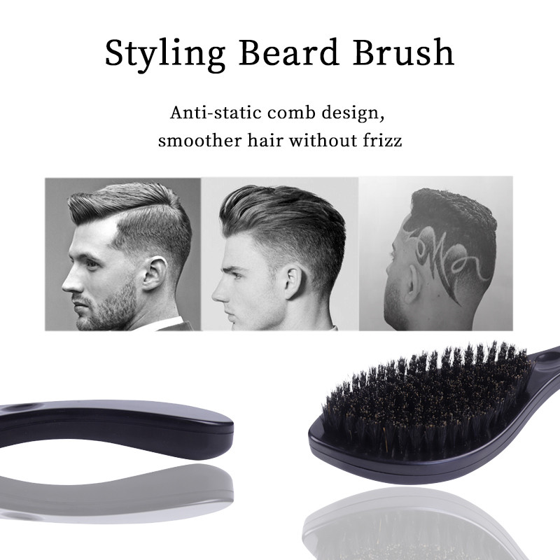 Vyriškas šerno šerių plaukų šepetys vidutinių šerių Afrikos 360 bangų plaukų šepetėlis ūsų šepetėlių priežiūra