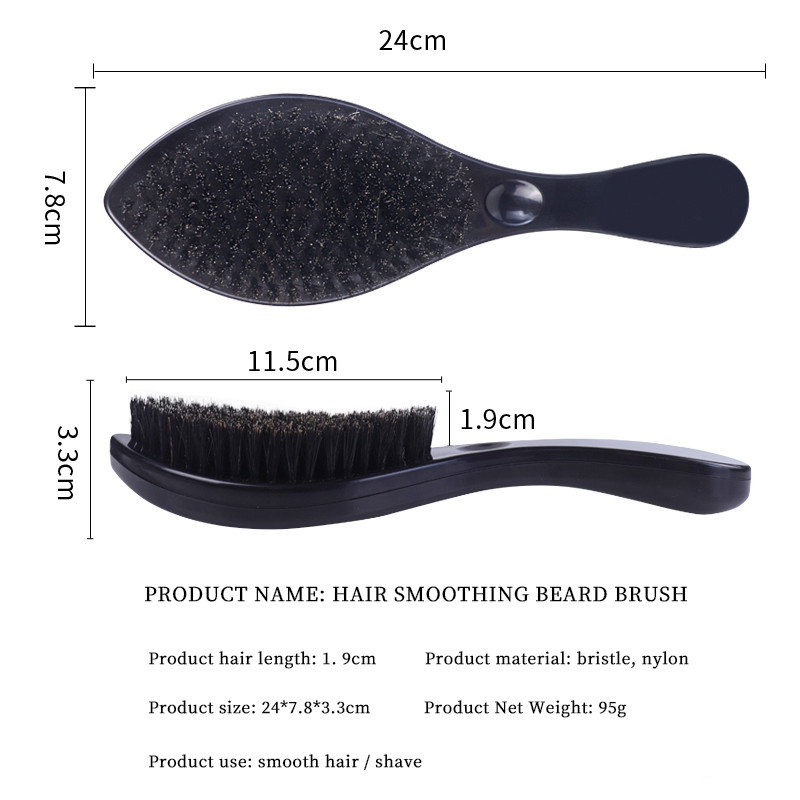 Vyriškas šerno šerių plaukų šepetys vidutinių šerių Afrikos 360 bangų plaukų šepetėlis ūsų šepetėlių priežiūra