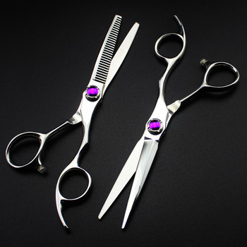 професионална японска стомана 440c 6\'\' лилав скъпоценен камък ножици за коса изтъняване фризьорски ножици за подстригване фризьорски ножици