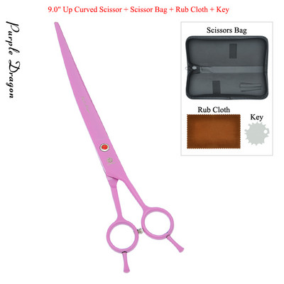 9,0" lilla draakon Lemmikloom kõverad hoolduskäärid koera kassi juukselõikuskäärid Jaapani terasest loomad lõikekäärid kutsikatarbed B0063B