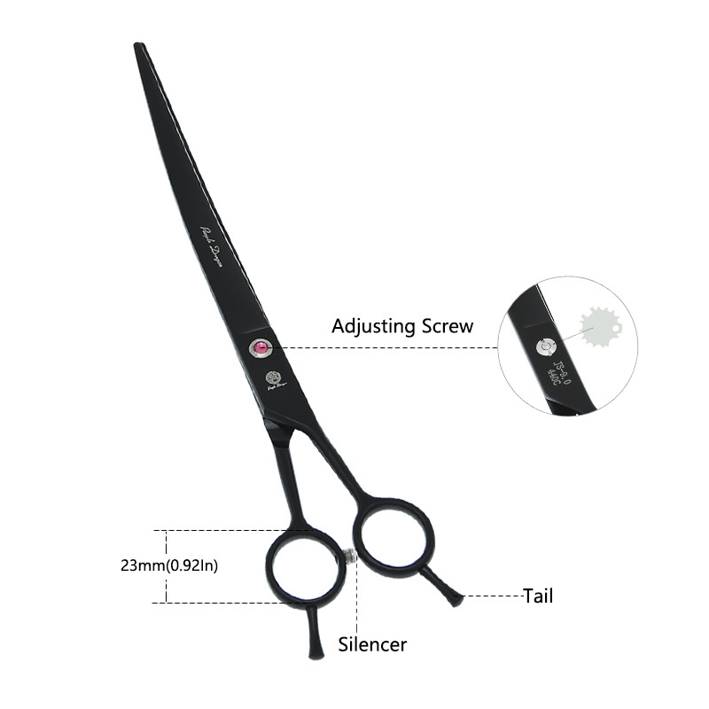 9,0" lilla draakon Lemmikloom kõverad hoolduskäärid koera kassi juukselõikuskäärid Jaapani terasest loomad lõikekäärid kutsikatarbed B0063B