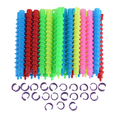 Plastmasas garie spirālveida matu ilgviļņu stienīši Radoši DIY matu veidošanas rīki Kērlinga piederumi sievietēm Meiteņu piederumi