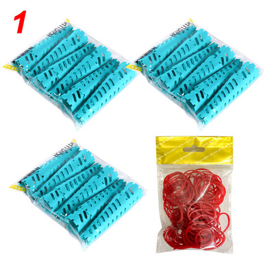 36 τμχ/σετ Ρολά μαλλιών 18-30 mm σε σχήμα κώνου με λάστιχα εξαιρετικά παχιές ράβδους για μπούκλες Cold Perm Flexi Rods Hair Waver No Heat 1705