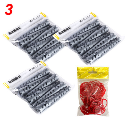 36 τμχ/σετ Ρολά μαλλιών 18-30 mm σε σχήμα κώνου με λάστιχα εξαιρετικά παχιές ράβδους για μπούκλες Cold Perm Flexi Rods Hair Waver No Heat 1705