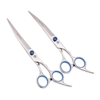 6-инчова синя японска коса от неръждаема стомана Изтънени извити ножици за подстригване