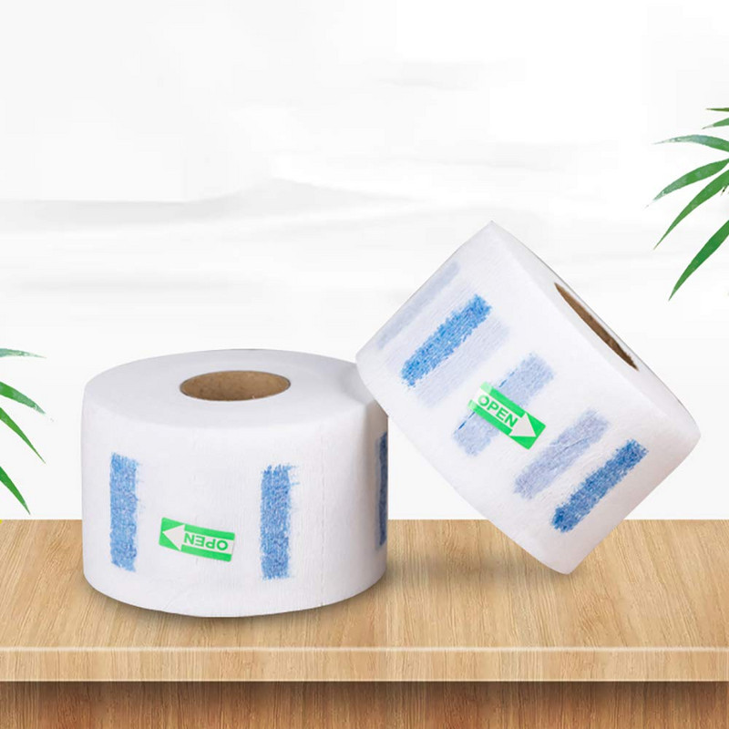 Еднократни хартиени бръснарски ленти за врат - 1 ролка 100 ленти Професионална еластична хартиена лента за врат за оформяне на фризьорски салон