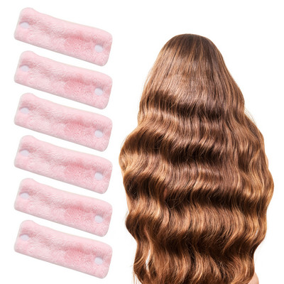 6 gab. Spilvenu ruļļi Mīkstie matu ruļļi Nekarsējami matu ruļļi DIY Sponge Nakts matu ruļļi Spilvenu ruļļi uz nakti