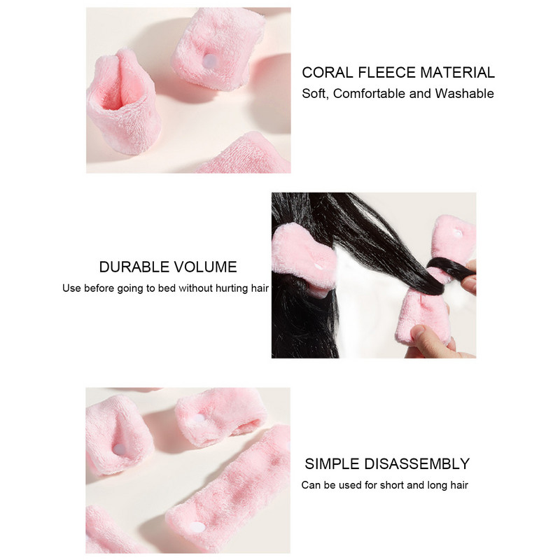 Ρολά μαξιλαριού 6 τεμαχίων Μαλακοί κύλινδροι μαλλιών Heatless μπούκλες κύλινδροι DIY σφουγγαράκια νυχτερινά μπουκλάκια μαξιλαριών για