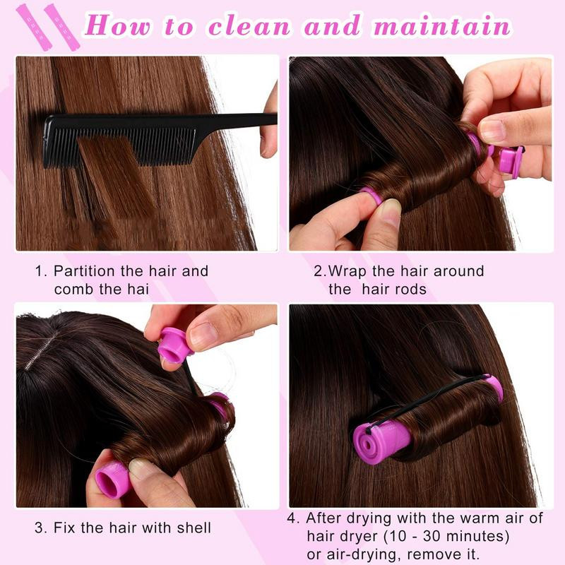 10/40 kom Šipke za trajnu kosu Zakrivljene šipke za trajnu gumicu Uvijači za kosu Valjak s poklopcem Uvijači za kosu Kovrčavi Twist DIY alat za oblikovanje kose