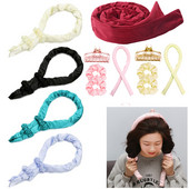 Καυτές εκπτώσεις Heatless Σετ μπουκλών για μπούκλες Lazy Σετ κεφαλής με μαλακή μεταξωτή κορδέλα Headband Wave Formers Hair curlers DIY Hair Styling Too