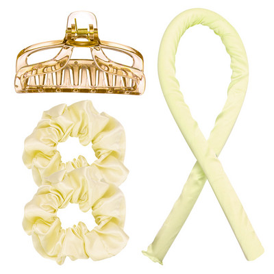 Καυτές εκπτώσεις Heatless Σετ μπουκλών για μπούκλες Lazy Σετ κεφαλής με μαλακή μεταξωτή κορδέλα Headband Wave Formers Hair curlers DIY Hair Styling Too